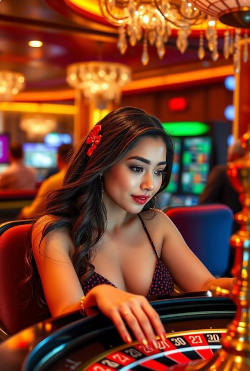 Ilustrasi tampilan game live casino dengan dealer profesional di mpl77